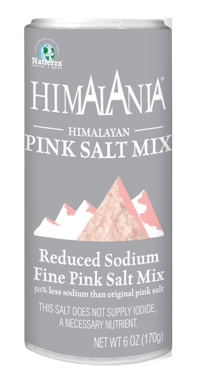 Natierra Himalania Reduced Sodium Himalayan Fine Pink Salt Mix Shaker | Unrefined & Non-GMO | 13 Ounce : Flavored Salts : Grocery & Gourmet Food