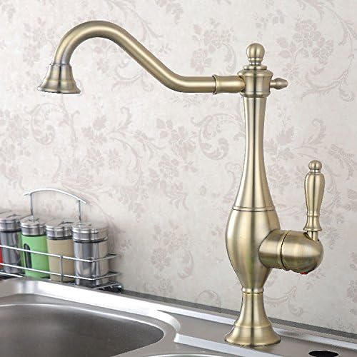 Homili Gooseneck Single Lever 1-Hole Solid Black Kitchen Faucet with 360-Degree Swivel Spout