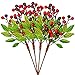 4 Pcs Artificial Red Berry Picks Red Berry Stems Berry Branches Spray Berry Sprigs Berry Twigs with Fake Green Leaves - 13.6