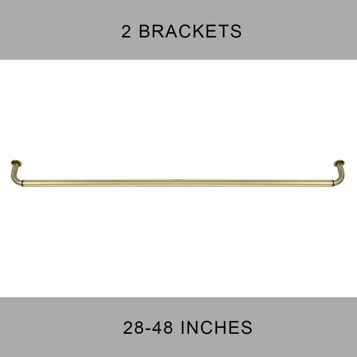 Room Darkening Curtain Rod, Wrap Around Design, Extra-Thick 1-Inch Diameter Single Drapery Rod, Extendable Metal Rod Set of Window Treatment (28-48", Antique Bronze): Home Improvement