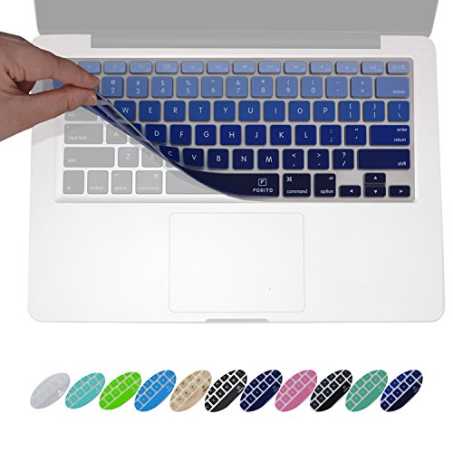 UPC 602668130930, FORITO Keyboard Covers for Macbook Pro 13/Pro 15, Air 13, Macbook Wireless Keyboard and iMac, 13 15 and 17 Inch with / without Retina, Microfiber Cleaning Cloth Included (Ombre Blue)