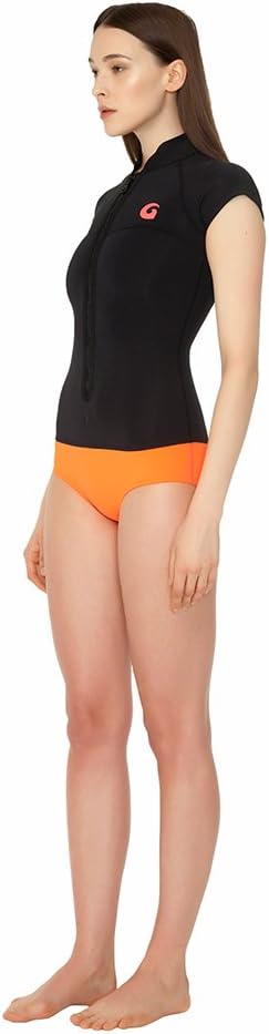 GlideSoul Women's 0.5 Mm Front Zipper Short Arms Spring Suit