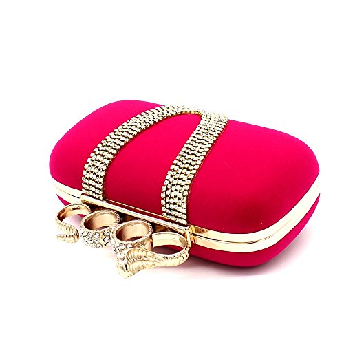 Kingluck Velvet Wedding/Special Occasion Clutches/Evening Handbags(More Colors) (hotpink)