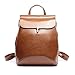 Zicac Women's Leather Backpack Casual Daypack (Brown)