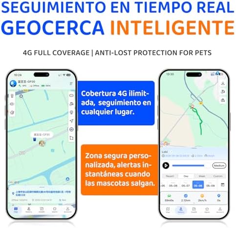 Cães com coleira GPS, rastreamento ao vivo por satélite 4G, múltiplos alertas inteligentes, monitor de atividade totalmente à prova d'água para cães e gatos, alcance ilimitado, assinatura necessária