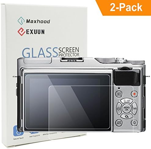 Exuun (2-Pack) Fujifilm X-A5 Tempered Glass Screen Protector, Optical 9H Hardness 0.3mm Ultra-Thin DSLR Camera Glass for Fujifilm X-A5