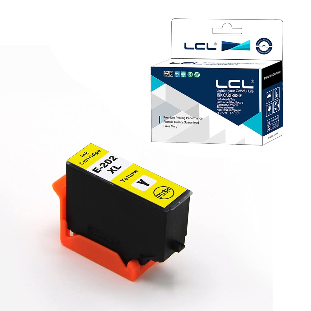 LCL Compatible Ink Cartridge 202 202XL C13T02H44010 (1 Yellow) Replacement for Epson Expression Premium XP-6000 XP-6005 XP-6100 XP-6105 XP6000 XP6005 XP6100 XP6105