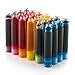 Fountain Pen Ink Refill Cartridges 24 Ink Cartridges (Summer Colors) Red Blue Brown Green Purple Yellow - For Executive Writing Signature Calligraphy Pens Set Standard International Size