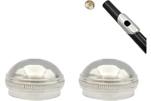 CCeCCe 2 Pack C Flute Head Crown Replacement Parts Nickel Silver Plated Flutes Headjoint Screw Cover End Cap for Flute Head Joint Mouthpiece Cork Plugs 16 Keys Closed Hole C Flutes Orchestra