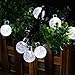 Solar String Lights Outdoor, 2 Pack 36Ft 60 LED Outdoor Waterproof Solar Powered Crystal Globe String Lights Waterproof 8 Modes Fairy Decorative lights for Garden Yard Party Christmas (Cool White)