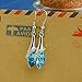 Latigerf Women's Teardrop Shaped Long Dangle Earring White Gold Plated made with Swarovski Crystal Blue