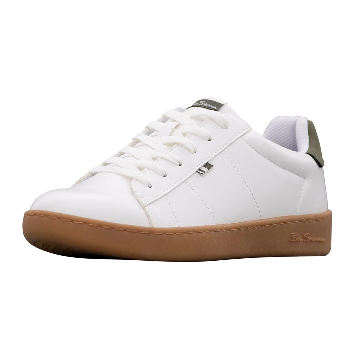 Men’s Hampton Fashion Sneaker, White/Gum/Olive, 8.5 M