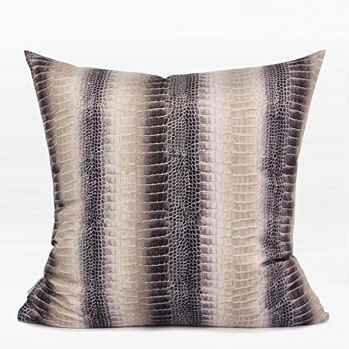 G Home Collection Miss Lapin Brown Stripe Snakeskin Pattern Digital Printing Flennel Pillow Cover 18"X18"