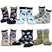 TeeHee Kids Boys Cotton Fun Crew Socks 12 Pair Pack (3-5Y, Multi Stripe & Skulls)