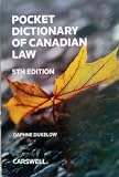 Paperback Pocket Dictionary of Canadian Law 5th Edition Book