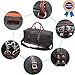 Iblue Unique Designed Handle Genuine Leather Trim Overnight Weekender Bag Canvas Shoulder Travel Duffel Gym Tote#B003