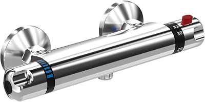 Marketero Thermostatic Shower Mixer Tap Wall Mounted Chrome Brass