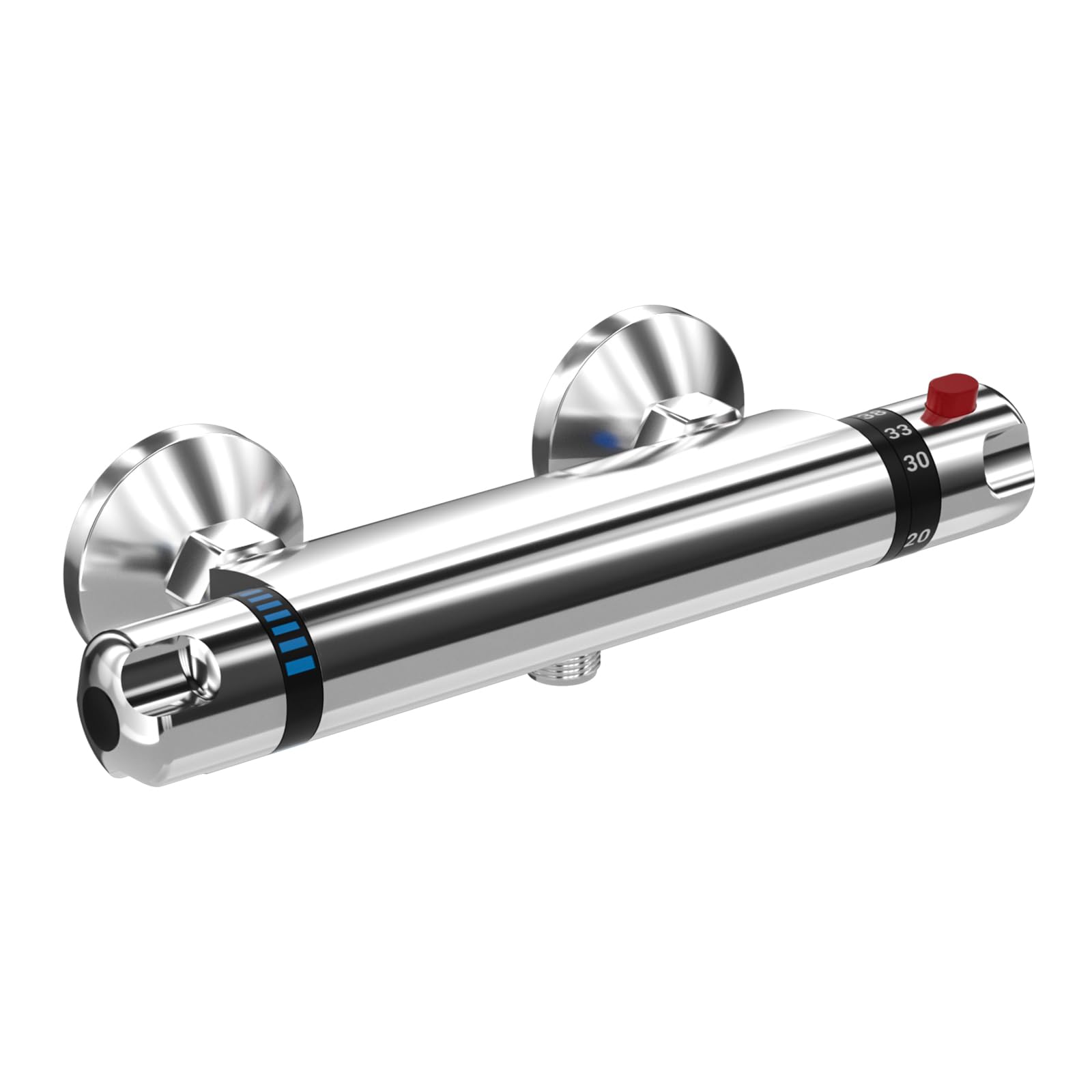 Thermostatic Bath Shower Mixer Tap Wall Mounted Shower Mixer Bar Chrome Brass Diverter Valve Anti Scald Tap Bathroom Accessory Intelligent Constant Temperature