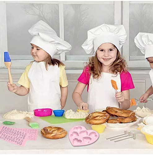 Diamond Heart Shaped Silicone Chocolate Mold, 7pcs Diamond Heart Mousse Cake Mold Trays with Wooden Hammers, Number and Letter Mold, Heart Button Fondant Mold for Valentine Candy Chocolate