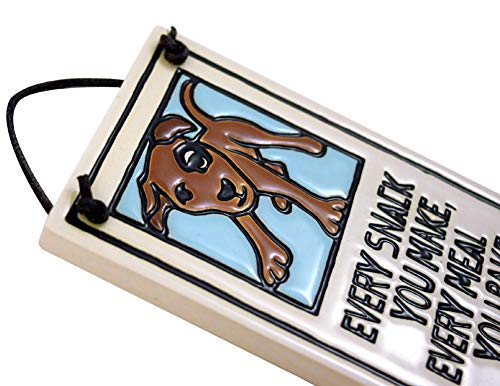 Every Snack You Make I'll Be Watching You - American Made Ceramic Dog Quote Plaque, 6.4-Inches - Thumbnail 2