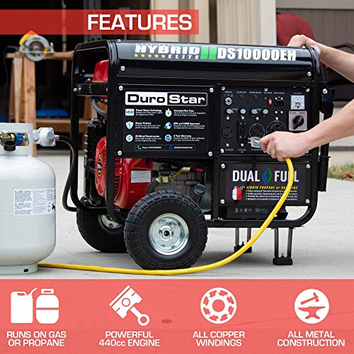 DuroStar DS10000EH Dual Fuel Portable Generator10000 Watt Electric