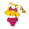 Baby-Girl-Swimwear-Bikini-SuitElaco-Kids-Top-Briefs-Headband-3PCS-Set-Swimsuit