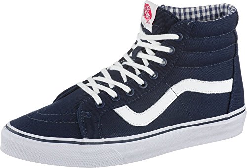 Vans Mens Twill & Gingham SK8-Hi Reissue Dress Blues/True White Sneaker - 6