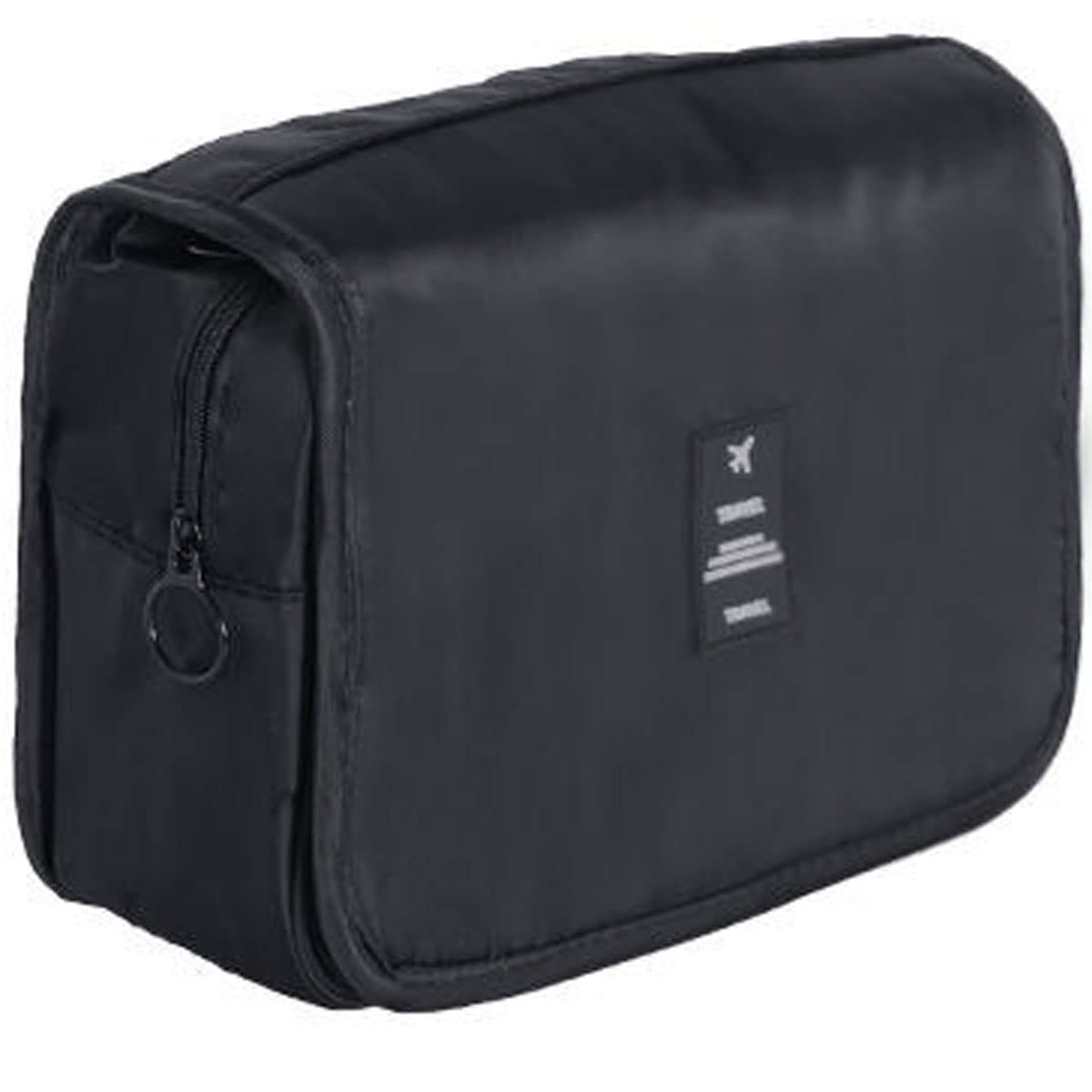 Travel Hanging Toiletry Wash Bag, Veyarien Folding Waterproof Makeup Cosmetic Bags Organizer for Women Ladies Girls (Black)
