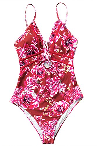 Cupshe Fashion Joyous March Print One-Piece Swimsuit Beach Swimwear Bathing Suit (S)