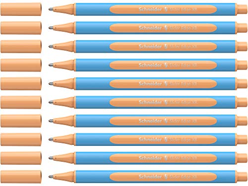 Schneider Slider Edge Pastel XB Ballpoint Pen (Triangular Pens with XB) Pack of 10 Peach