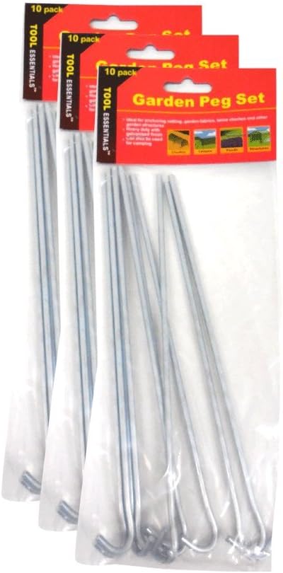IIT 71021 30-Piece Galvanized Steel Tent Pegs-Garden Stakes, 9 Inch, Silver : Garden & Outdoor