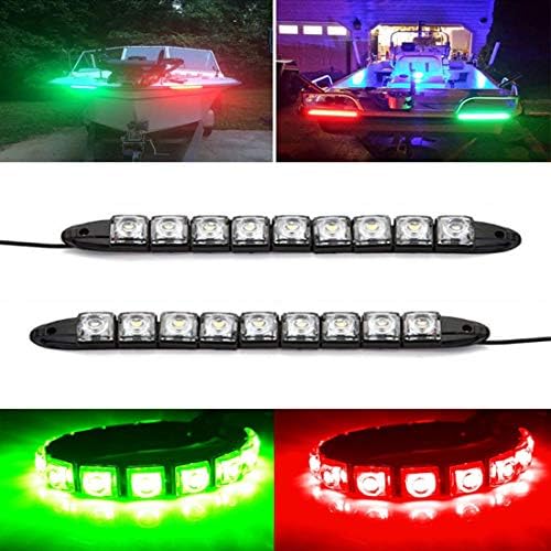 Boaton Green and Red LED Light Boat Bow Pontoon Kayak Yacht Navigation LED Lighting Red Green Light for Marine Boat Vessel IP67 Waterproof