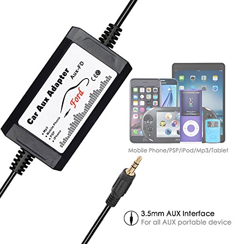 APPS2Car Car Stereo AUX Adapter, 3.5mm Auxiliary Input Cable Cord for