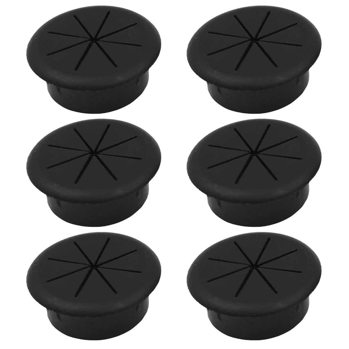 WANGCL 6 Pack 2 Inch Flexible Desk Grommet Organize Wires and Cables on Office Equipment for Computer Desks Shelves and Furniture