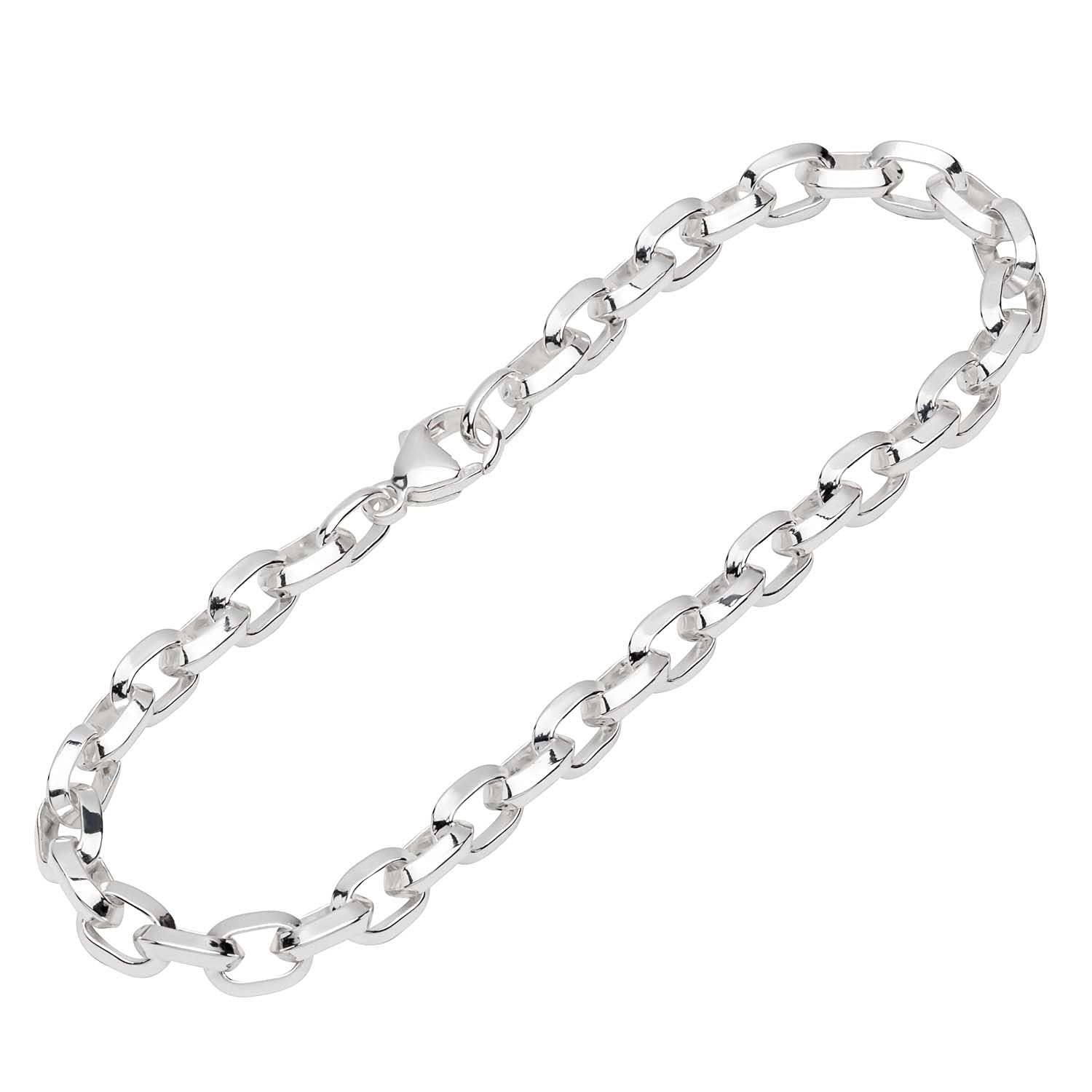 NKlaus bracelet 925 Sterling Silver 22cm triangle chain ladies bracelet chain designer chain 12242