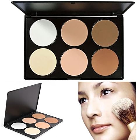 Pressed Powder Palette, TOFAR 6 Colours Face Powder Contouring Kit Cosmetics Highlighter Foundation Corrector Professional Contour Palette Makeup Kit - #1