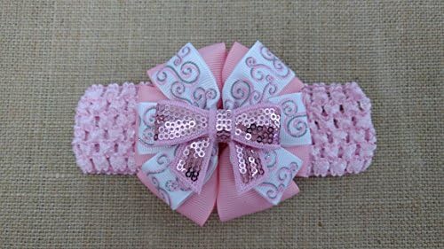 Baby Girl Headband Pink Sequin Hair Accessory