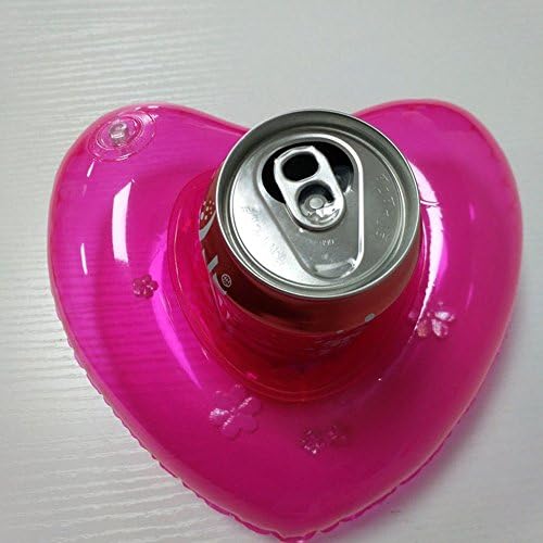 RUNYIDE 3pcs Inflatable Coasters Drink Cup Holders Floats Swimming Pool Beach Party Kids Bath Toys - Heart