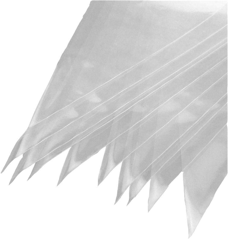 Disposable Dual Icing Piping Bags 10 Pack for Decorating Cakes Buns and Cupcake, Transparent