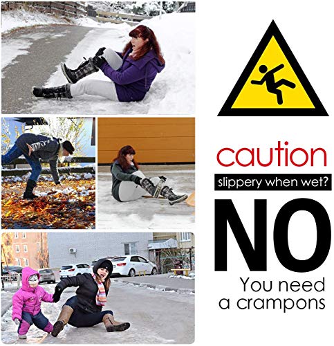 Pozlle Ice Grips,Updated VersionIce & Snow Grips Cleat Over Shoe/Boot,Traction Cleat Rubber Spikes Anti Slip 10 Steel Studs Crampons Slip-on Stretch Footwear