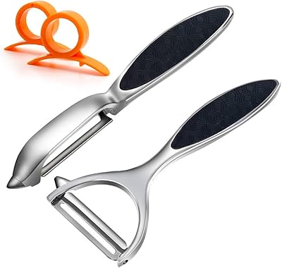 Leaflai Potato Peeler Y & I Shape Stainless Steel Swivel Ergonomic Non-Slip