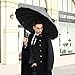 Saiveina 47 Inch Auto Open Straight Strong Durable Umbrella, 190T Fiber Waterproof Windproof Sport Umbrella 16 Ribs