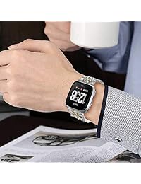 WISLECT   Correa de repuesto para Fitbit Versa, de acero inoxidable, con cierre de mariposa y cierre plegable, compatible con Fitbit Versa