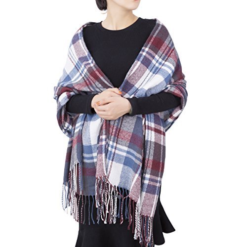 ADUO Cashmere Scarf Plaid Blanket Scarf Warm Pashminas Wraps Shawl Fashion Scarves