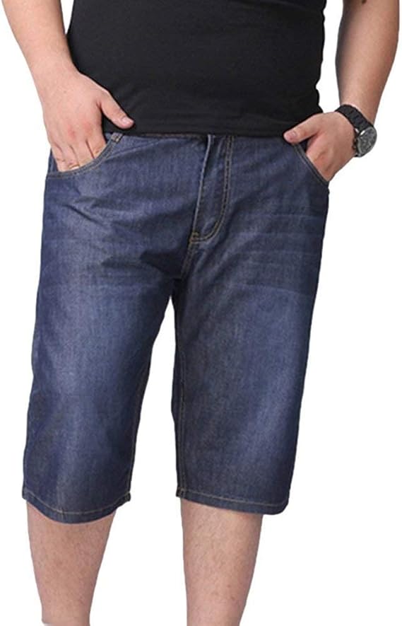 Huixin Men's Jeans Shorts Denim Shorts Summer Vintage Casual Loose