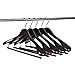 Luxury Wide Shoulder Wooden Hangers 6 Pack, with Velvet Bar, Smooth Mahogany Finish Wood Suit Hanger Coat Hanger for Closet, Holds Upto 20lbs, 360° Swivel Hook, for Jacket, Dress Heavy Clothes Hangers