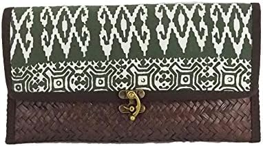 Rattan Straw Krajood Clutch Bag Purse Woven Women Crossbody Shoulder Handmade Brown Nature New Handcraft