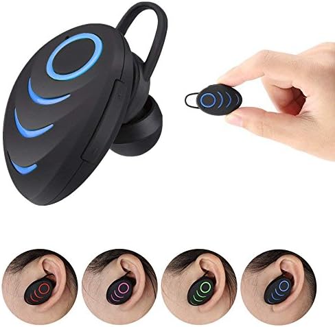 MIYA LTD Bluetooth 4.0 Earbud Mini Car Calls Wireless Invisible Headphone Noise Canceling Earphone with Mic Sports Long Standby Earphone for Father's Day-Blue
