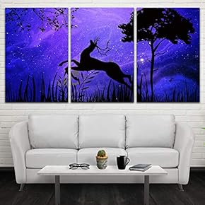 3 Panel Canvas Wall Art Starry Space Pictures Home Wall Decorations for Bedroom Living Room Paintings Canvas Prints Framed - 16"x24" x 3 Panels
