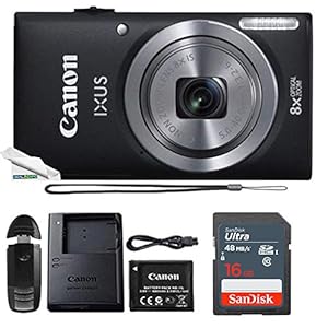 Powershot Ixus 185 / ELPH 180 20MP Compact Digital Camera Black with 16GB Memory Card